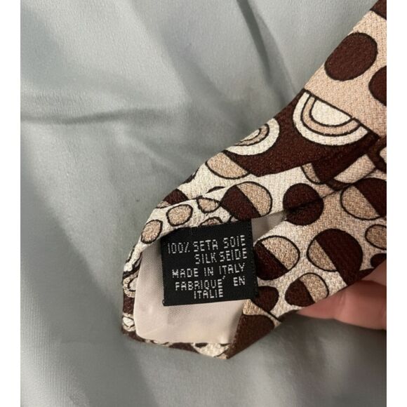 Vintage Dolce & Gabbana Cravatte Men's Monogram Silk Tie Brown - Picture 6 of 7